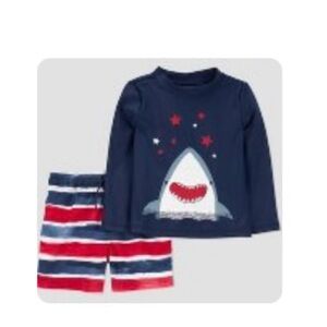 Carters Just One You Toddler Boys 2 piece shark rash guard set